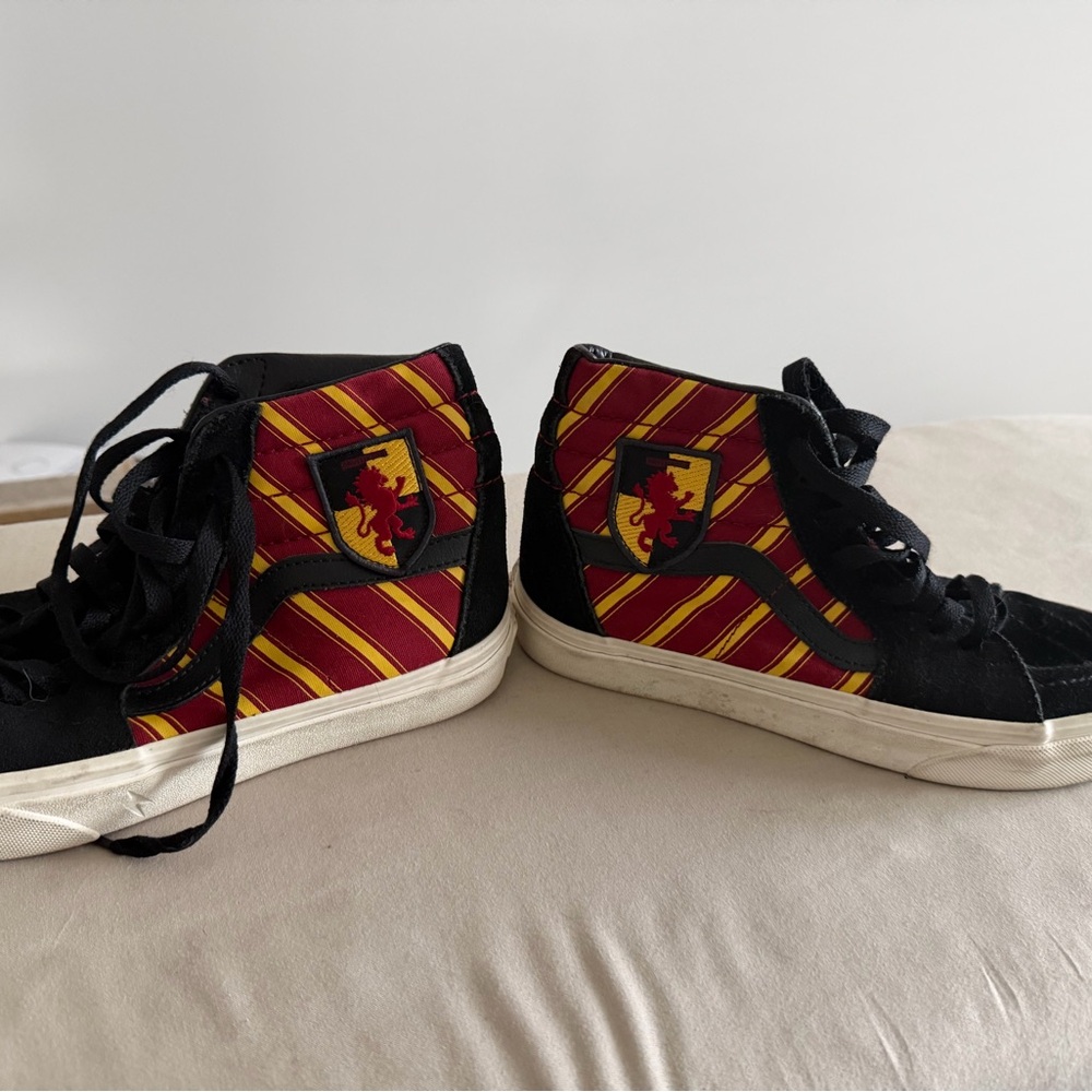 Vans Black and Red Striped High-Top Sneakers